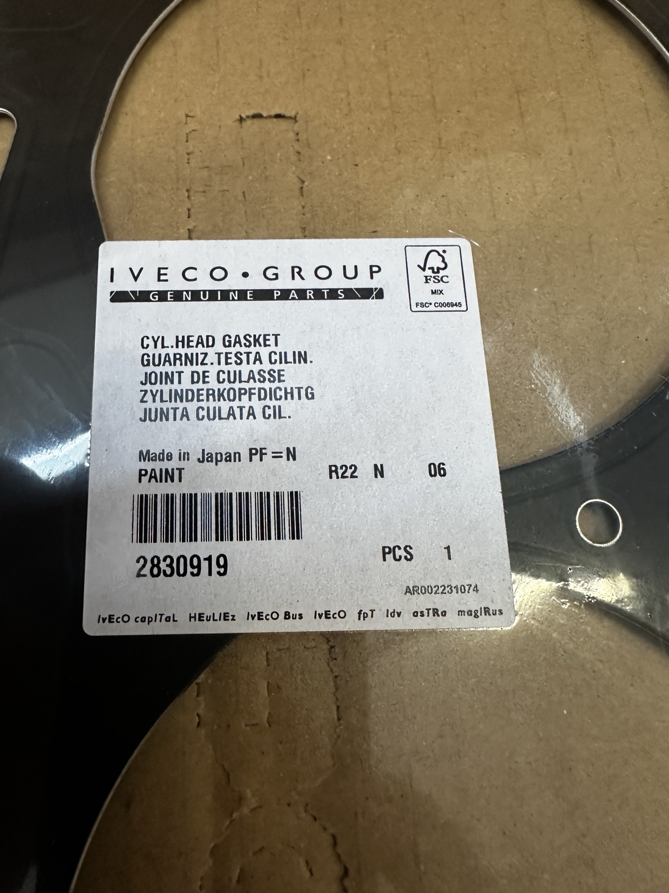 2830919 CYLINDER HEAD GASKET